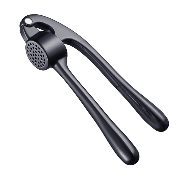 Premium Garlic Press, Professional Garlic Mincer, Easy to Squeeze and Clean, Rust Proof & Dishwasher Safe, Efficient Ginger Crusher - Black 1.0