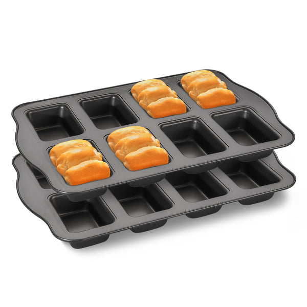 HONGBAKE 8-Cavity Non-stick Small Cornbread Pan, (2 Count)