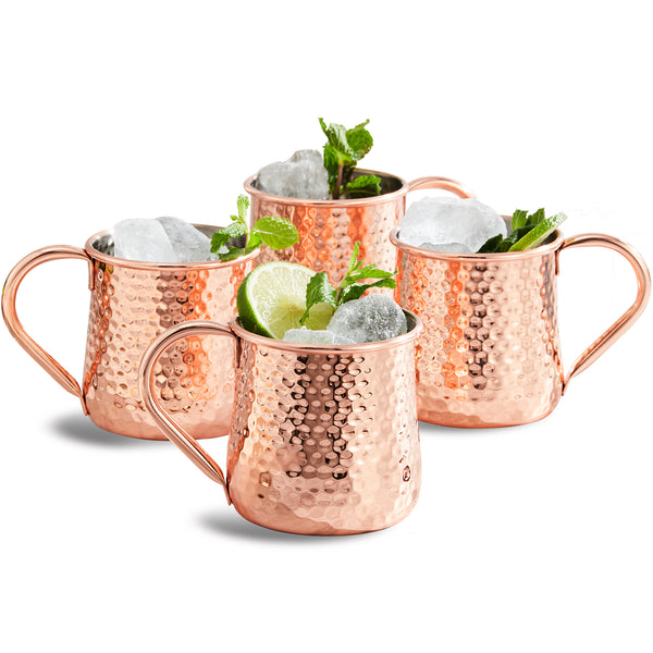 KITESSENSU Moscow Mule Mugs Set of 4 | 18 oz Hammered Copper Mugs Keep Cocktails Well-chilled | Copper Cups for Drinking Cocktails