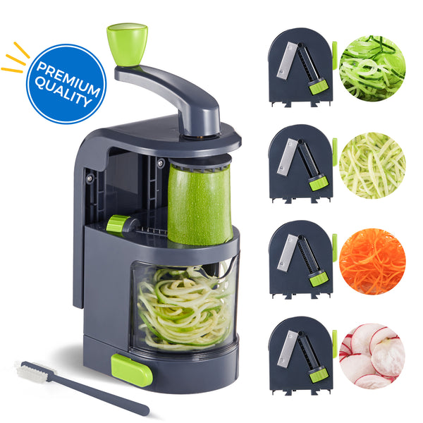 KITEXPERT Vegetable Spiralizer, 4-in-1 Rotating Blades, Zucchini Noodle Maker, Zoodles Spiralizer for Veggies Noodles, Multi-purpose Vegetable Slicer