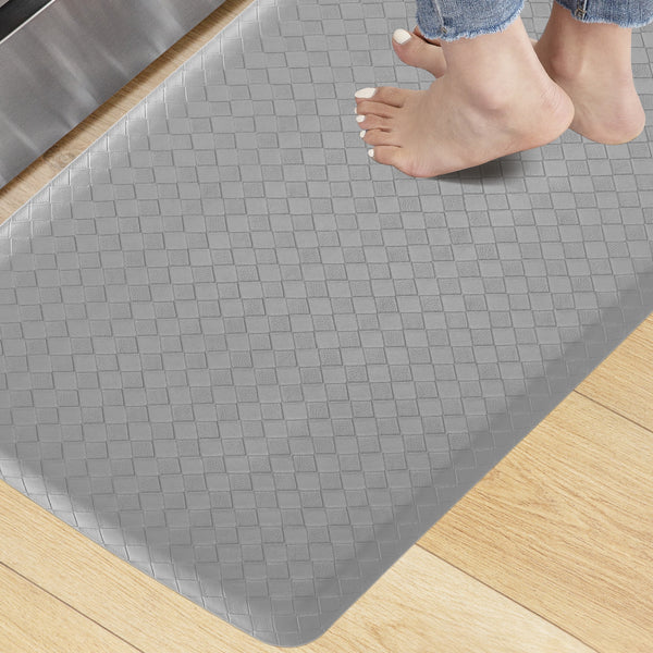 KOKHUB Kitchen Mat,1/2 Inch Thick Cushioned Anti Fatigue Waterproof Kitchen Rug, Comfort Standing Desk Mat, Kitchen Floor Mat Non-Skid & Washable for Home, Office, Sink,17.3"x28"- Grey