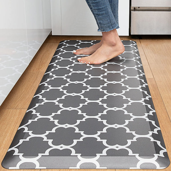 KOKHUB Kitchen Mat,1/2 Inch Thick Cushioned Anti Fatigue Waterproof Kitchen Rugs,Comfort Standing Desk Mat, Kitchen Floor Mat Non-Skid & Washable for Home, Office, Sink,"17.3x60"- Grey