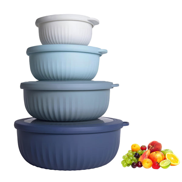 KITESSENSU Plastic Mixing Bowl Set with 4 Piece