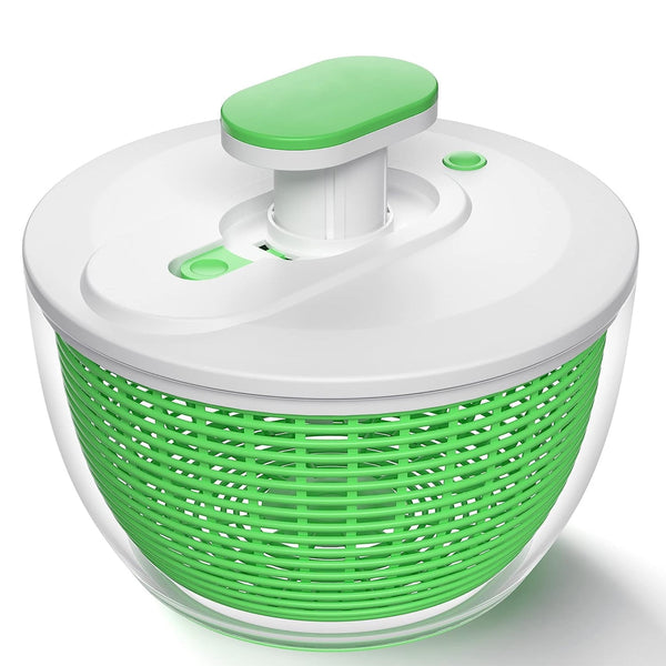 Salad Spinner Large 6.3 Qt, KITEXPERT Manual Lettuce Spinner for Vegetable Prepping, Fruit Spinner Dryer with Bowl and Colander, Veggie Fruit Washer Spinner-Green