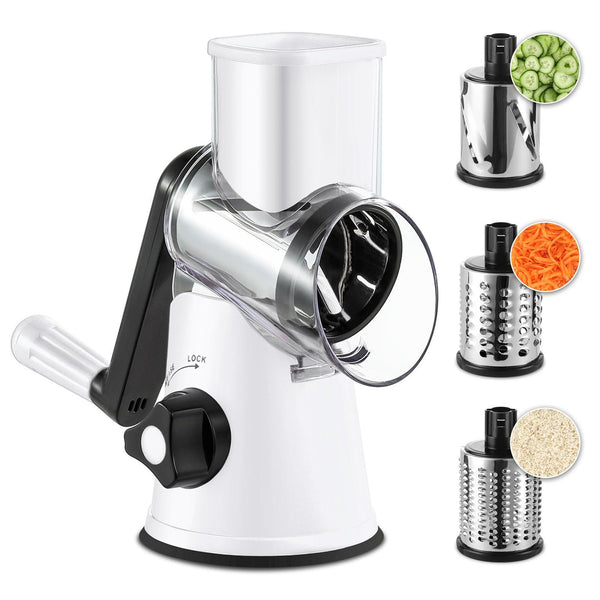 KitExpert Viral Cheese Grater(All Metal Blades & No Plastic Left in Food), 3X Faster Shredding, Time-Saving Rotary Cheese Grater, Mandoline, Vegetable Chopper, Kitchen Gadgets, Slicer Dicer Cutter Kitchenware