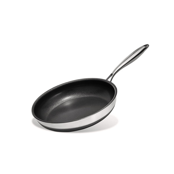KITEXPERT Non Stick Frying Pans with Lid, 8" Titanium Ceramic Pan Nonstick Stainless Steel Skillet, Quick-Cool Handle, Dishwasher & Oven Safe, Compatible with All Cooktops