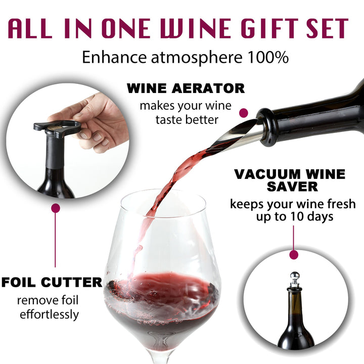 Wine Opener Set - Premium 2019 All-In-One Wine Bottle Opener Kit