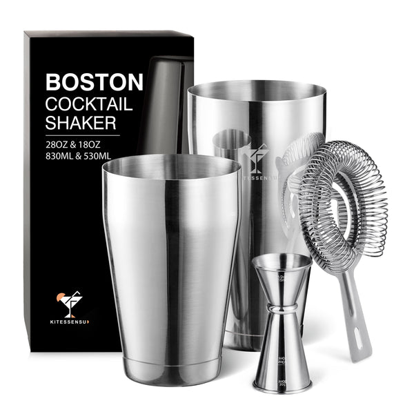 Bartender Kit - 15 Piece Set Including Cocktail Shaker and Bar Accessories